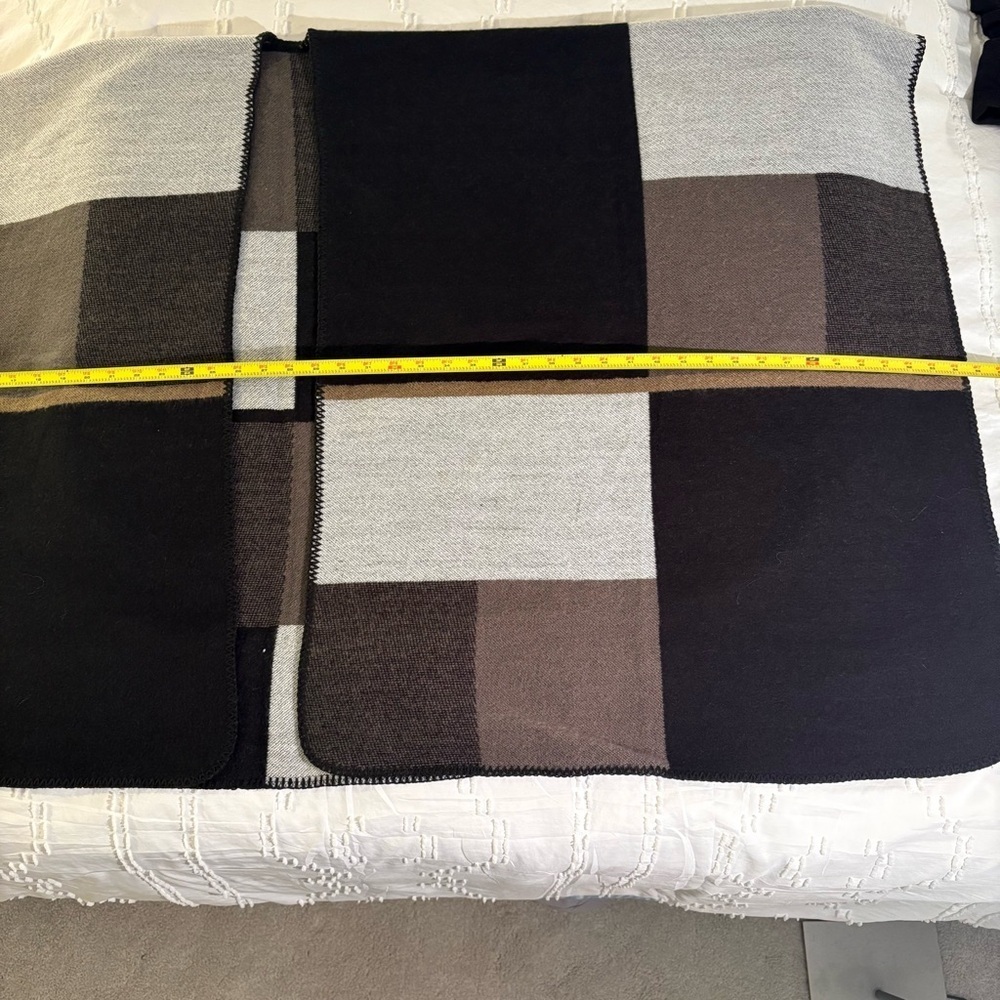 Colorblock Plaid Open Front Ruana Shawl Wrap One Size Fits Most - Picture 3 of 6